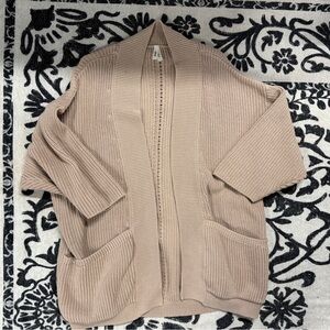 Pact Women's Tan Cardigan Sweater
